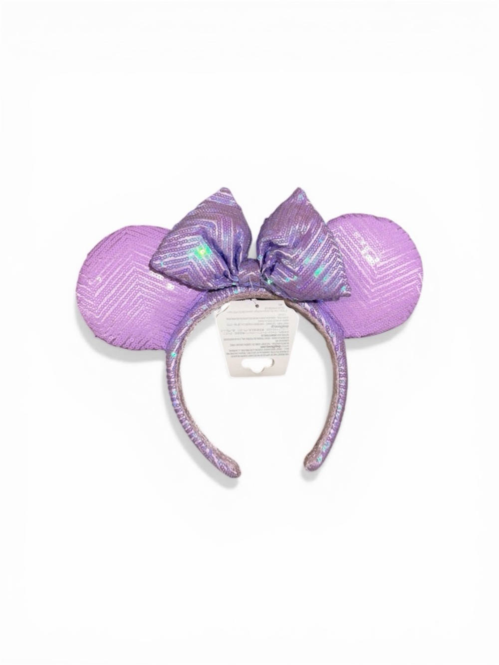 Disney Shimmer Purple Minnie Ear Headband with Iridescent Bow